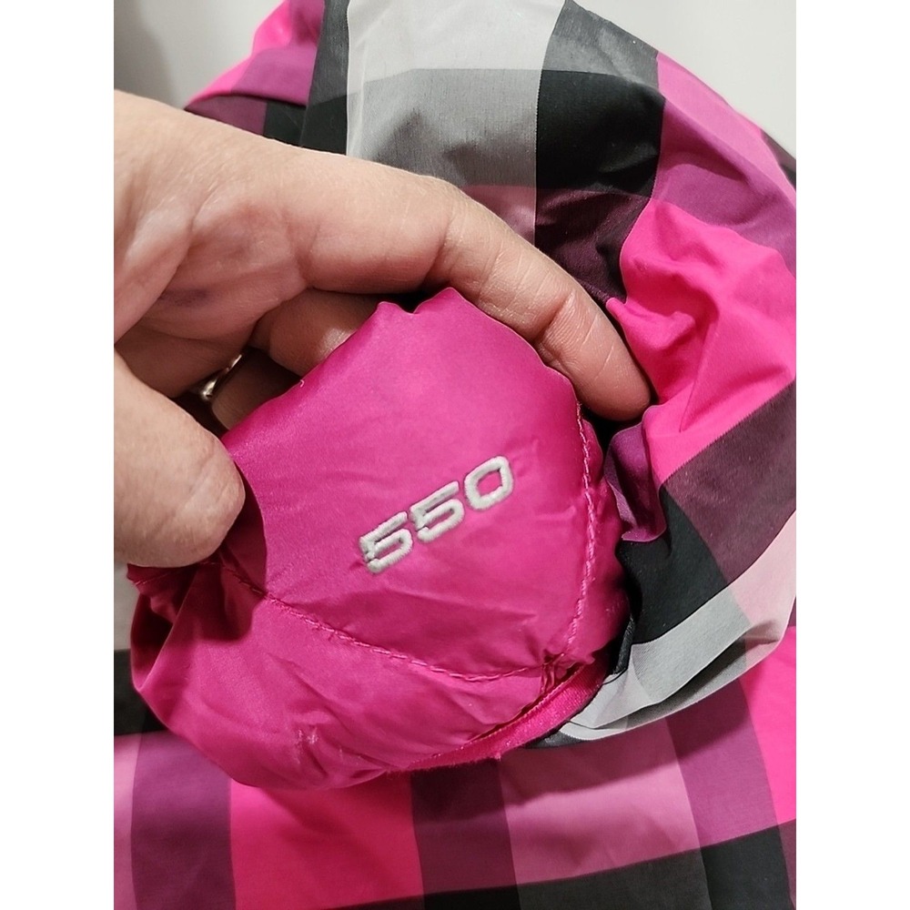 The North Face Puffer Jacket Girls M 10/12 Pink 550 Down Quilted Warm reversible - Picture 13 of 13